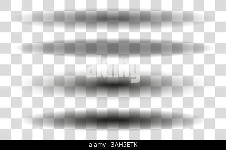 Layered shadows interact softly on a transparent surface, creating a visual depth. This vector illustration emphasizes gradients and varying opacities Stock Vector