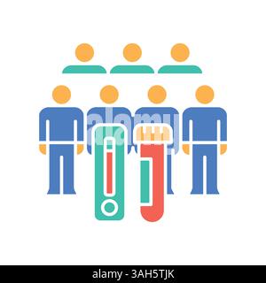 Mass virus screening color flat icon for digital and print projects.  Minimal clean icons for apps and websites. Modern simple icons for UI UX and bra Stock Vector