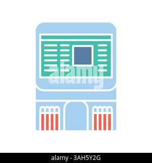 blood test device color flat icon for digital and print projects.  Minimal clean icons for apps and websites. Modern simple icons for UI UX and brandi Stock Vector