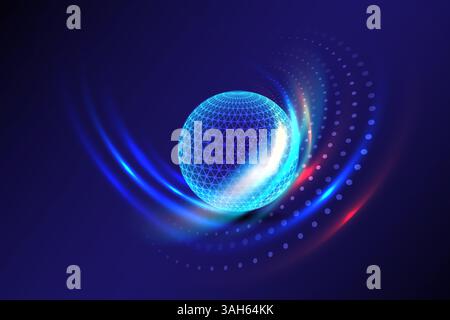 Abstract technology global network connections and endless multi color circles and dots, Global business concept, Vector illustration Stock Vector