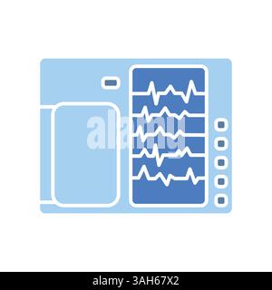 portable electrocardiograph color flat icon for digital and print projects.  Minimal clean icons for apps and websites. Modern simple icons for UI UX Stock Vector