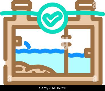 septic tank inspection home maintenance color icon vector illustration ...