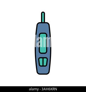 smart glucose meter color flat icon for digital and print projects.  Minimal clean icons for apps and websites. Modern simple icons for UI UX and bran Stock Vector