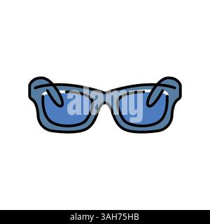 smart glasses for screen protection color flat icon for digital and print projects.  Minimal clean icons for apps and websites. Modern simple icons fo Stock Vector
