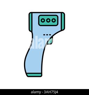 Smart thermometer color line icon for digital and print projects.  Minimal clean icons for apps and websites. Modern simple icons for UI UX and brandi Stock Vector