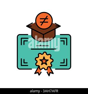 Educational inequality color flat icon for digital and print projects.  Minimal clean icons for apps and websites. Modern simple icons for UI UX and b Stock Vector
