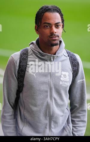Freddie Issaka of Plymouth Argyle arrives during the Sky Bet