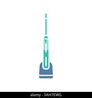 smart teeth cleaning system color flat icon for digital and print projects.  Minimal clean icons for apps and websites. Modern simple icons for UI UX Stock Vector