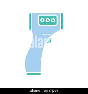 Smart thermometer color flat icon for digital and print projects.  Minimal clean icons for apps and websites. Modern simple icons for UI UX and brandi Stock Vector