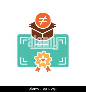 Educational inequality color flat icon for digital and print projects.  Minimal clean icons for apps and websites. Modern simple icons for UI UX and b Stock Vector
