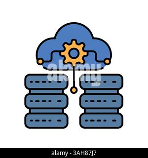 Big data color flat icon for digital and print projects.  Minimal clean icons for apps and websites. Modern simple icons for UI UX and branding Stock Vector