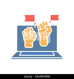 platforms for the sharing economy color flat icon for digital and print projects.  Minimal clean icons for apps and websites. Modern simple icons for Stock Vector