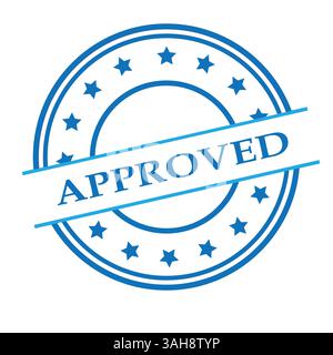 Blue Rubber Stamp Seal  APPROVED with Stars Stock Vector