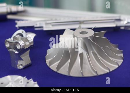 Models object of industrial part printed on a 3D printer from metal. Industry and technology Stock Photo