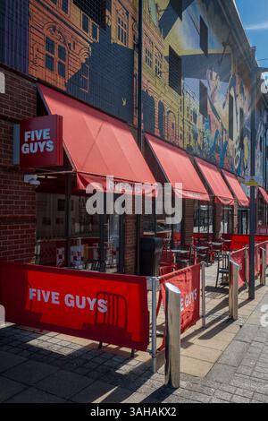 Five Guys Burger Restaurant in Norwich UK Stock Photo