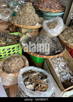 Dried fish at a market in Cebu, Philippines Stock Photo