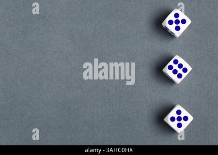 White game dices on grey background Stock Photo