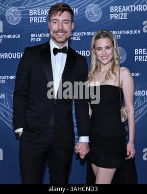 Thea Booysen and MrBeast attend the 2025 MTV Video Music Awards at UBS