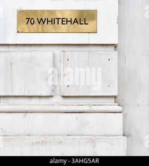 Street sign for Cabinet Office, 70 Whitehall,  City of Westminster, London, England. Stock Photo