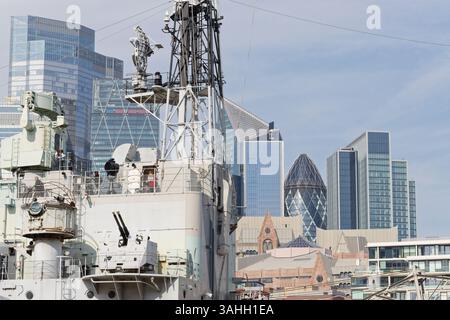 The City of London, the financial district (downtown) with office buildings. Stock Photo