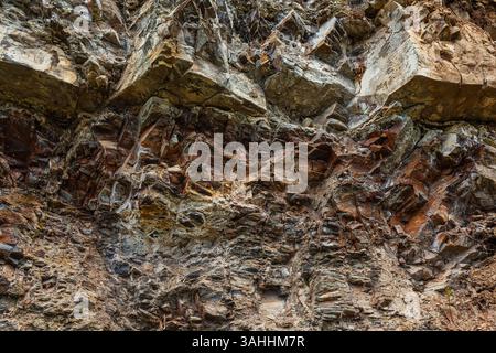 texture of rock in mountains of kazakhstan. background of sharp stones Stock Photo