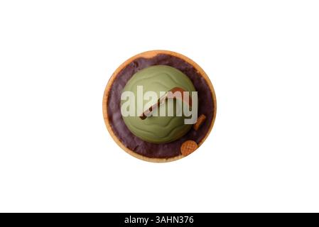 Easter sweet cake or tart in the shape of an egg. Sweets for the table of the religious feast of Easter Stock Photo
