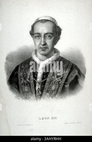 A portrait of Pope Leo XII, who served as the head of the Catholic ...
