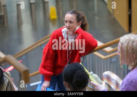 Disabled students talking at university Stock Photo