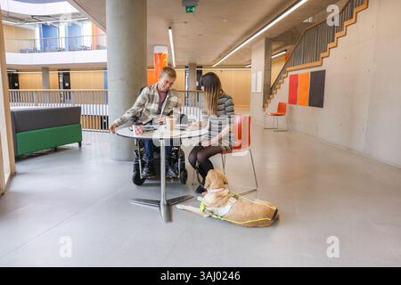 Disabled coworkers in office Stock Photo