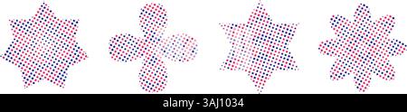 Collection of halftone shapes Stock Vector
