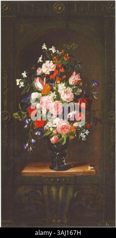 'A Vase of Flowers' by Daniel Seghers is a detailed still-life painting ...