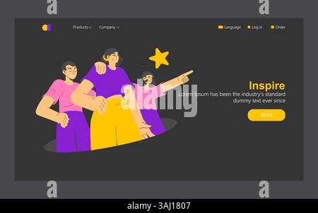 Business process scaling illustration. The concept illustrates a team focused on driving progress and innovation. Emphasizing collaboration and motivation to achieve business goals effectively. Vector illustration. Stock Vector