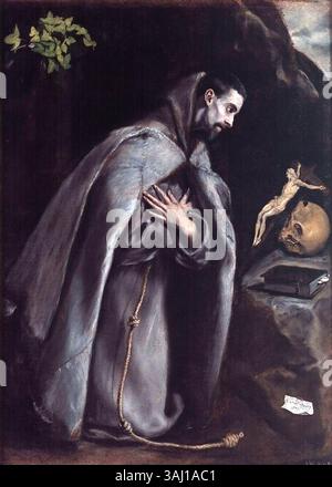 S. Francis meditating on the knees between 1586 and 1592 by El Greco ...