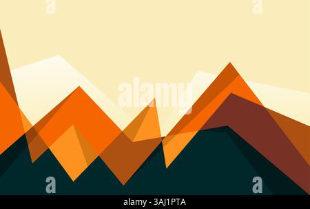 Flat mountain minimalist design. Panorama of a mountain landscape. Easy to change colors Stock Vector