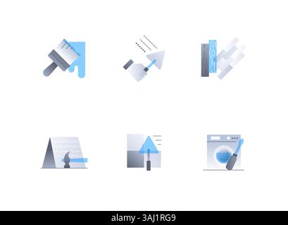 Painting icons set, flat style Stock Vector Image & Art - Alamy