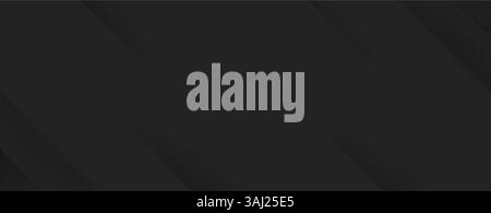 Black paper layer background. Abstract with solid black paper cut layers. Stock Vector