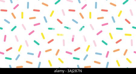 Simple Sprinkle Seamless Pattern. Colorful donut or cake glaze with sprinkle topping. Vector Illustration in scandinavian style Stock Vector