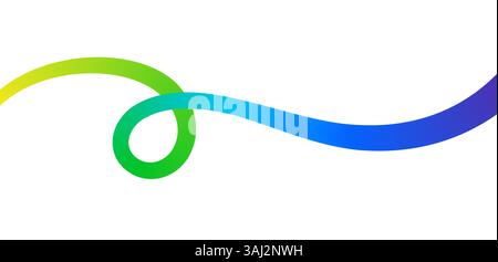 Fluid abstract line. Colorful gradient wave shape for abstract background. Stock Vector