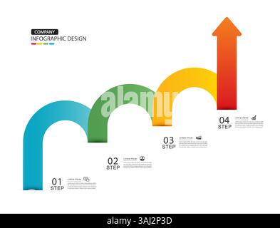 Infographics arrow symbol timeline business steps to success. Stock Vector