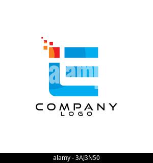 IE, EI letter tech, ict, it logo design vector Stock Vector