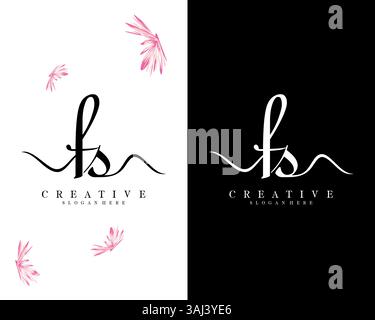 creative script letter FS., SF logo design vector Stock Vector