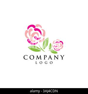 abstract rose flowers logo design Stock Vector
