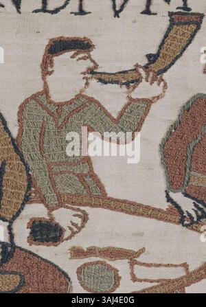 The Bayeux Tapestry Scene 1 depicts a historical narrative of the ...