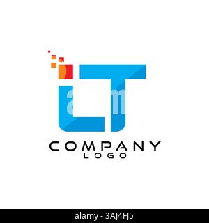 LT, TL, IT letter tech, ict, it logo design vector Stock Vector