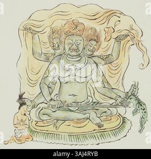 Daikokuten, a figure from Japanese mythology, is depicted in this ...