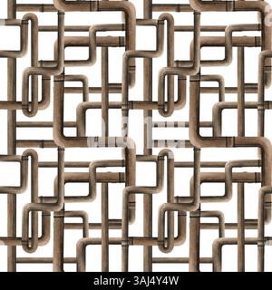 Interlocking copper pipes plumbing pipeline with connectors seamless ...