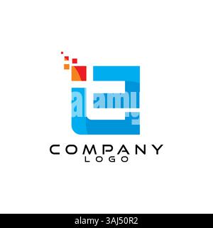 ie, ei, le, el letter tech, ict, it logo design vector Stock Vector