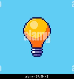 Pixel art Lightbulb game asset design Stock Vector