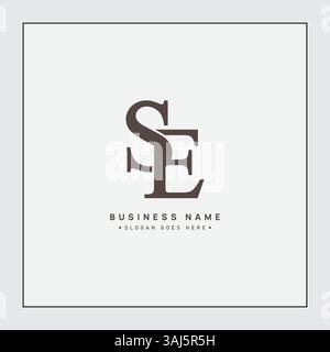 Vector Template for Initial Letter SE Logo - Elegant Monogram Logo for Alphabet S and E Stock Vector