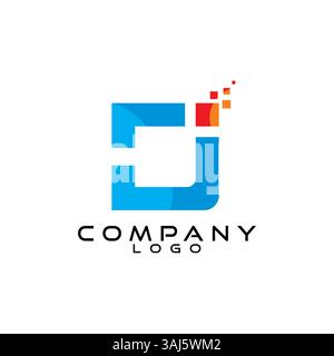 DI, ID, DJ, JD letter tech, ict, it logo design vector Stock Vector